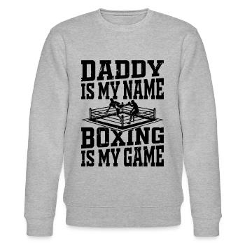 Boxing Daddy est mon nom La boxe est mon jeu Daddy Bo - Sweat bio CHANGER Stanley/Stella Unisexe - gris chiné - Devant - Nik (191cm) & Marisol (170cm)