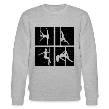 Pole Dance Silhouette - Pole Dancing Pole Dancer P - Stanley/Stella Unisex Bio-Sweatshirt CHANGER  - Grau meliert - Vorne - Nik (191cm) & Marisol (170cm)