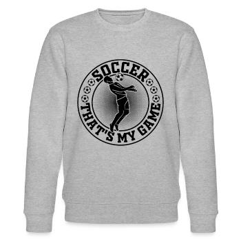 Soccer That's My Game - Soccer Player - Stanley/Stella CHANGER Unisex Organic Sweatshirt - heather grey - Front - Nik (191cm) & Marisol (170cm)