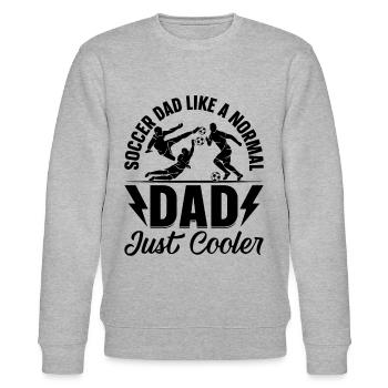 Soccer Dad Like A Normal Dad Just Cooler - Soccer - Stanley/Stella Unisex Bio-Sweatshirt CHANGER  - Grau meliert - Vorne - Nik (191cm) & Marisol (170cm)