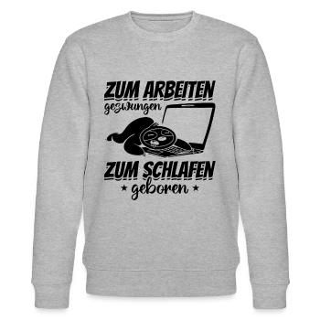 Zum Arbeiten Gezwungen Zum Schlafen Geboren - Faul - Stanley/Stella Unisex Bio-Sweatshirt CHANGER  - Grau meliert - Vorne - Nik (191cm) & Marisol (170cm)