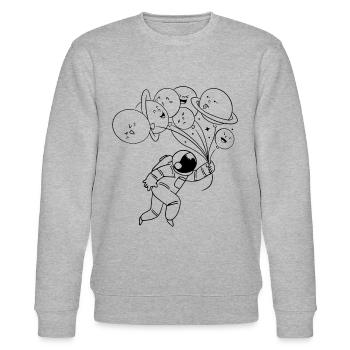 Solar System Planets - Aerospace Funny Astronaut - Stanley/Stella CHANGER Unisex Organic Sweatshirt - heather grey - Front - Nik (191cm) & Marisol (170cm)