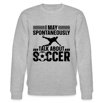 Soccer Lover - I May Spontaneously Talk About Socc - Stanley/Stella Unisex Bio-Sweatshirt CHANGER  - Grau meliert - Vorne - Nik (191cm) & Marisol (170cm)