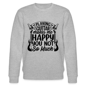 Playing Guitar Makes Me Happy You Not So Much - Gu - Stanley/Stella Unisex Bio-Sweatshirt CHANGER  - Grau meliert - Vorne - Nik (191cm) & Marisol (170cm)