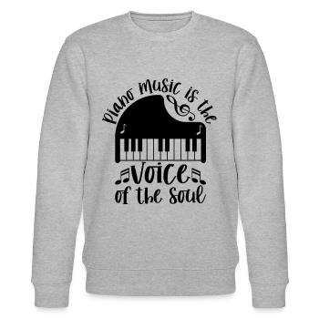 Piano Music Is The Voice Of The Soul - Pianist Pia - Stanley/Stella CHANGER Unisex Organic Sweatshirt - heather grey - Front - Nik (191cm) & Marisol (170cm)