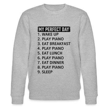 My Perfect Day Piano Player - Piano Lover Pianist - Stanley/Stella Unisex Bio-Sweatshirt CHANGER  - Grau meliert - Vorne - Nik (191cm) & Marisol (170cm)