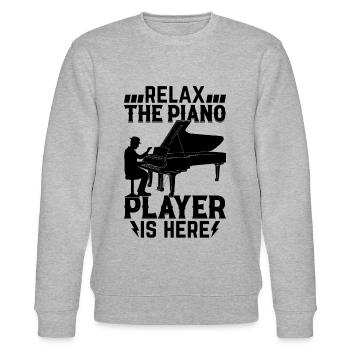 Détendez-vous Le pianiste est là - Touche de Piano - Sweat bio CHANGER Stanley/Stella Unisexe - gris chiné - Devant - Nik (191cm) & Marisol (170cm)