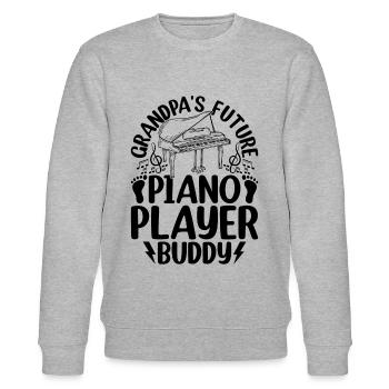 Grandpa's Future Piano Player Buddy Piano Player P - Stanley/Stella Unisex Bio-Sweatshirt CHANGER  - Grau meliert - Vorne - Nik (191cm) & Marisol (170cm)