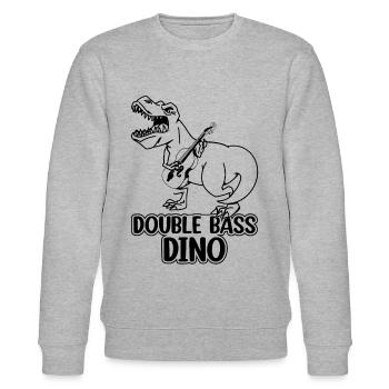 Double Bass Dino - Double Bass Player Dinosaur - Stanley/Stella Unisex Bio-Sweatshirt CHANGER  - Grau meliert - Vorne - Nik (191cm) & Marisol (170cm)