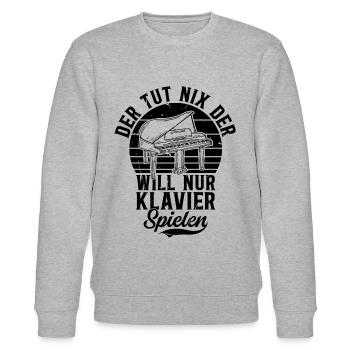 Der tut nix der will nur Klavier spielen - Pianist - Stanley/Stella Unisex Bio-Sweatshirt CHANGER  - Grau meliert - Vorne - Nik (191cm) & Marisol (170cm)