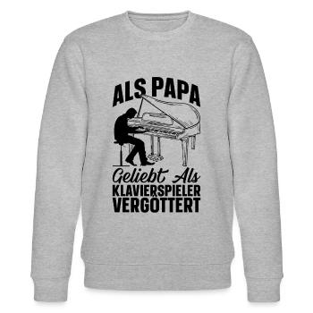 Als Papa geliebt als Klavierspieler vergöttert Pi - Stanley/Stella Unisex Bio-Sweatshirt CHANGER  - Grau meliert - Vorne - Nik (191cm) & Marisol (170cm)