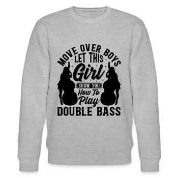 Double Bass Girls Double Bass Player Girl - Stanley/Stella Unisex Bio-Sweatshirt CHANGER  - Grau meliert - Vorne - Nik (191cm) & Marisol (170cm)