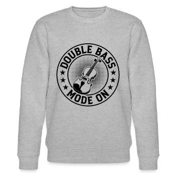 Contrabassist Double Bass Mode On Double Bass Play - Stanley/Stella Unisex Bio-Sweatshirt CHANGER  - Grau meliert - Vorne - Nik (191cm) & Marisol (170cm)