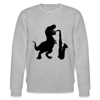 Dino Saxophone Saxophone Instrument Saxophonist Re - Stanley/Stella Unisex Bio-Sweatshirt CHANGER  - Grau meliert - Vorne - Nik (191cm) & Marisol (170cm)