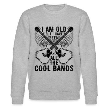 I Am Old But I Have Seen All The Cool Bands - Stanley/Stella CHANGER Unisex Organic Sweatshirt - heather grey - Front - Nik (191cm) & Marisol (170cm)