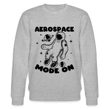 Space Travel Aerospace Mode On Space Astronaut - Stanley/Stella CHANGER Unisex Organic Sweatshirt - heather grey - Front - Nik (191cm) & Marisol (170cm)