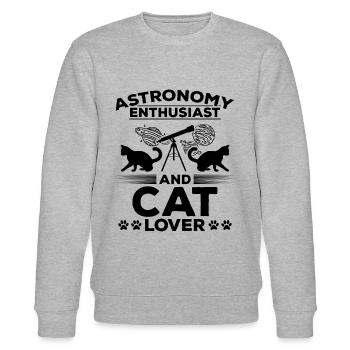 Astronomy Enthusiast And Cat Lover I Solar System - Stanley/Stella Unisex Bio-Sweatshirt CHANGER  - Grau meliert - Vorne - Nik (191cm) & Marisol (170cm)