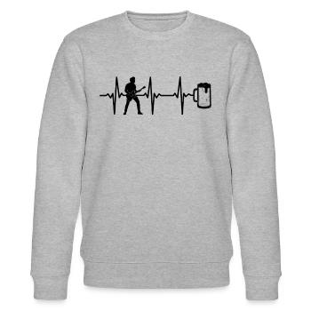 Guitar Player Bass Guitar Heartbeat Beer - Bass Gu - Stanley/Stella Unisex Bio-Sweatshirt CHANGER  - Grau meliert - Vorne - Nik (191cm) & Marisol (170cm)