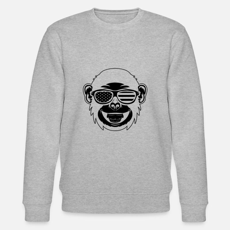 Monkey Head Monkey - Stanley/Stella Unisex Bio-Sweatshirt CHANGER  - Grau meliert