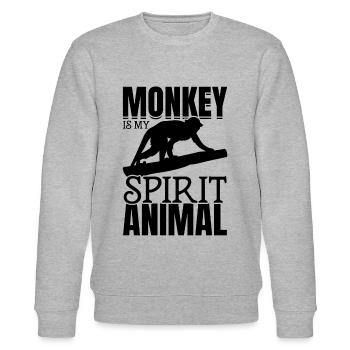 Orangutan Monkey Lover - Monkey Is My Spirit Anima - Sweat bio CHANGER Stanley/Stella Unisexe - gris chiné - Devant - Nik (191cm) & Marisol (170cm)