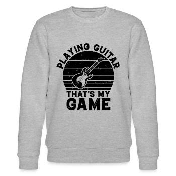 Playing Guitar That's My Game I Bass Guitar Player - Stanley/Stella Unisex Bio-Sweatshirt CHANGER  - Grau meliert - Vorne - Nik (191cm) & Marisol (170cm)