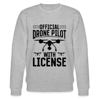 Pilote de drone officiel avec licence - Quadcopter Dro - Sweat bio CHANGER Stanley/Stella Unisexe - gris chiné - Devant - Nik (191cm) & Marisol (170cm)