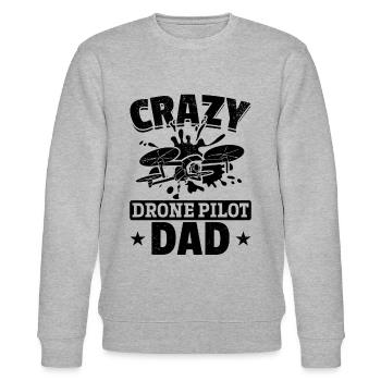 Crazy Drone Pilot Dad - Drone Pilot Daddy Drone Pi - Stanley/Stella Unisex Bio-Sweatshirt CHANGER  - Grau meliert - Vorne - Nik (191cm) & Marisol (170cm)