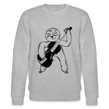 Sloth Double Bass Player - Funny Sloth Double Bass - Sweat bio CHANGER Stanley/Stella Unisexe - gris chiné - Devant - Nik (191cm) & Marisol (170cm)
