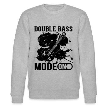 Double Bass Mode On - Contrebasse Contrebassiste - Sweat bio CHANGER Stanley/Stella Unisexe - gris chiné - Devant - Nik (191cm) & Marisol (170cm)
