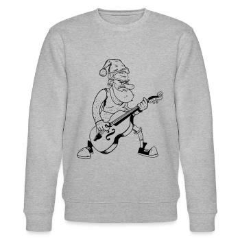 Santa Double Bass Player - Santa Claus Double Bass - Stanley/Stella Unisex Bio-Sweatshirt CHANGER  - Grau meliert - Vorne - Nik (191cm) & Marisol (170cm)