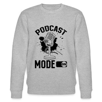 Podcast Mode On - Podcasting Podcast Host - Stanley/Stella Unisex Bio-Sweatshirt CHANGER  - Grau meliert - Vorne - Nik (191cm) & Marisol (170cm)