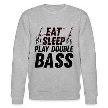 Double Bassist Double Bass - Eat Sleep Play Double - Stanley/Stella Unisex Bio-Sweatshirt CHANGER  - Grau meliert - Vorne - Nik (191cm) & Marisol (170cm)