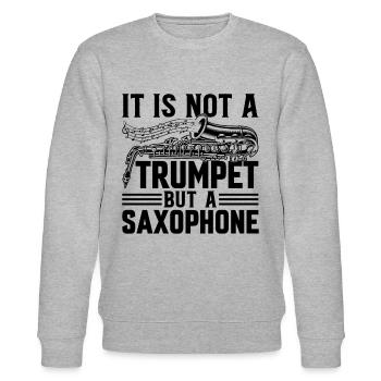 Ce n’est pas une trompette mais un saxophone - Saxophone pl - Sweat bio CHANGER Stanley/Stella Unisexe - gris chiné - Devant - Nik (191cm) & Marisol (170cm)