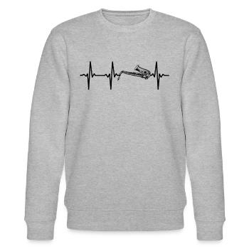 Saxophonist Instrument Saxophone Player Saxophone - Stanley/Stella Unisex Bio-Sweatshirt CHANGER  - Grau meliert - Vorne - Nik (191cm) & Marisol (170cm)