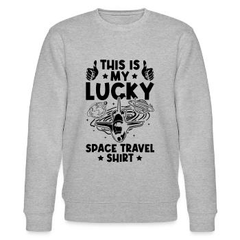 C’est ma chemise de voyage spatiale porte-bonheur - Space Astron - Sweat bio CHANGER Stanley/Stella Unisexe - gris chiné - Devant - Nik (191cm) & Marisol (170cm)