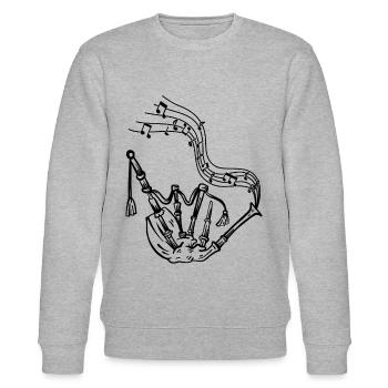 Bagpipe With Music Notes Bagpipe Musician Bagpiper - Stanley/Stella Unisex Bio-Sweatshirt CHANGER  - Grau meliert - Vorne - Nik (191cm) & Marisol (170cm)