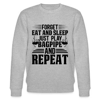 Forget Eat And Sleep Just Play Bagpipe And Repeat - Stanley/Stella Unisex Bio-Sweatshirt CHANGER  - Grau meliert - Vorne - Nik (191cm) & Marisol (170cm)