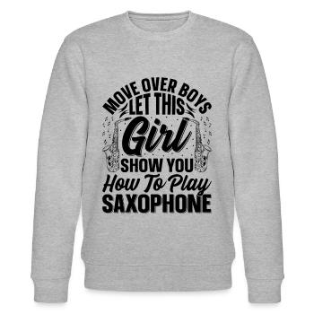 Move Over Boys Laissez cette fille vous montrer comment jouer - Sweat bio CHANGER Stanley/Stella Unisexe - gris chiné - Devant - Nik (191cm) & Marisol (170cm)
