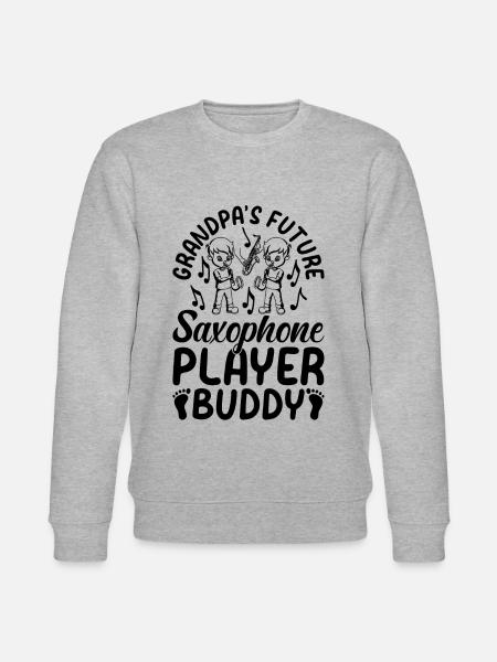 Grandpa's Future Saxophone Player Buddy - Saxophon - Stanley/Stella Unisex Bio-Sweatshirt CHANGER  - Grau meliert
