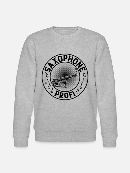 Saxophone Profi Saxophone Musician Saxophonist - Stanley/Stella Unisex Bio-Sweatshirt CHANGER - Grau meliert