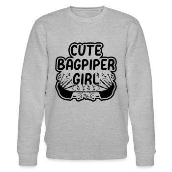 Cute Bagpiper Girl Bagpiper Music Player Bagpipe P - Stanley/Stella Unisex Bio-Sweatshirt CHANGER  - Grau meliert - Vorne - Nik (191cm) & Marisol (170cm)