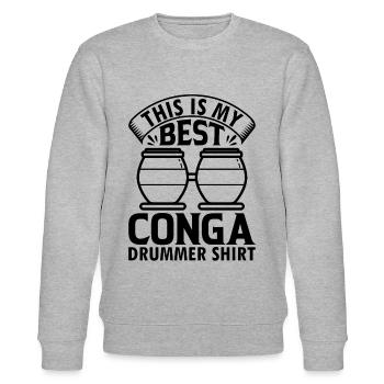 C’est mon meilleur batteur de conga chemise batteur de conga - Sweat bio CHANGER Stanley/Stella Unisexe - gris chiné - Devant - Nik (191cm) & Marisol (170cm)
