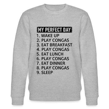 My Perfect Day Conga Drums Conga Drummer - Sweat bio CHANGER Stanley/Stella Unisexe - gris chiné - Devant - Nik (191cm) & Marisol (170cm)