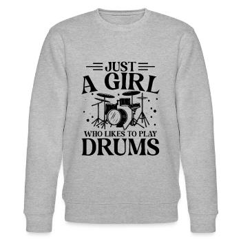 Just A Girl Who Likes To Playing Drums - Drummer Musi - Sweat bio CHANGER Stanley/Stella Unisexe - gris chiné - Devant - Nik (191cm) & Marisol (170cm)