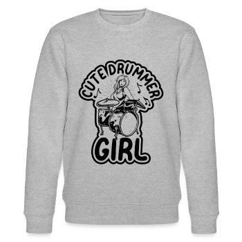 Cute Drummer Girl Drum Player Drummer Girl Drum Pl - Stanley/Stella Unisex Bio-Sweatshirt CHANGER  - Grau meliert - Vorne - Nik (191cm) & Marisol (170cm)