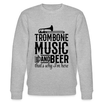 Trombone Music And Beer That's Why I'm Here Musici - Stanley/Stella Unisex Bio-Sweatshirt CHANGER  - Grau meliert - Vorne - Nik (191cm) & Marisol (170cm)