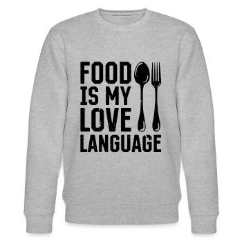 Food Is My Love Language Cooks Chef Instruments Co - Stanley/Stella Unisex Bio-Sweatshirt CHANGER  - Grau meliert - Vorne - Nik (191cm) & Marisol (170cm)