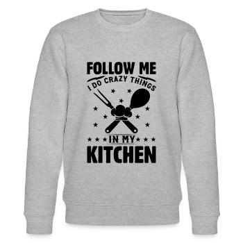 Suivez-moi Je fais des choses folles dans ma cuisine Chef Coo - Sweat bio CHANGER Stanley/Stella Unisexe - gris chiné - Devant - Nik (191cm) & Marisol (170cm)