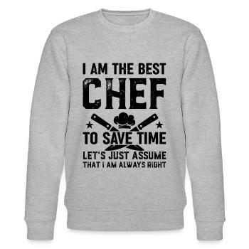 Je suis le meilleur chef pour gagner du temps, supposons simplement - Sweat bio CHANGER Stanley/Stella Unisexe - gris chiné - Devant - Nik (191cm) & Marisol (170cm)