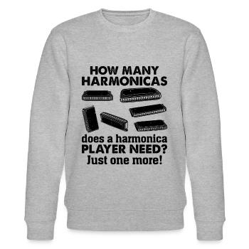 How Many Harmonicas Does A Harmonica Player Needs? - Stanley/Stella Unisex Bio-Sweatshirt CHANGER  - Grau meliert - Vorne - Nik (191cm) & Marisol (170cm)